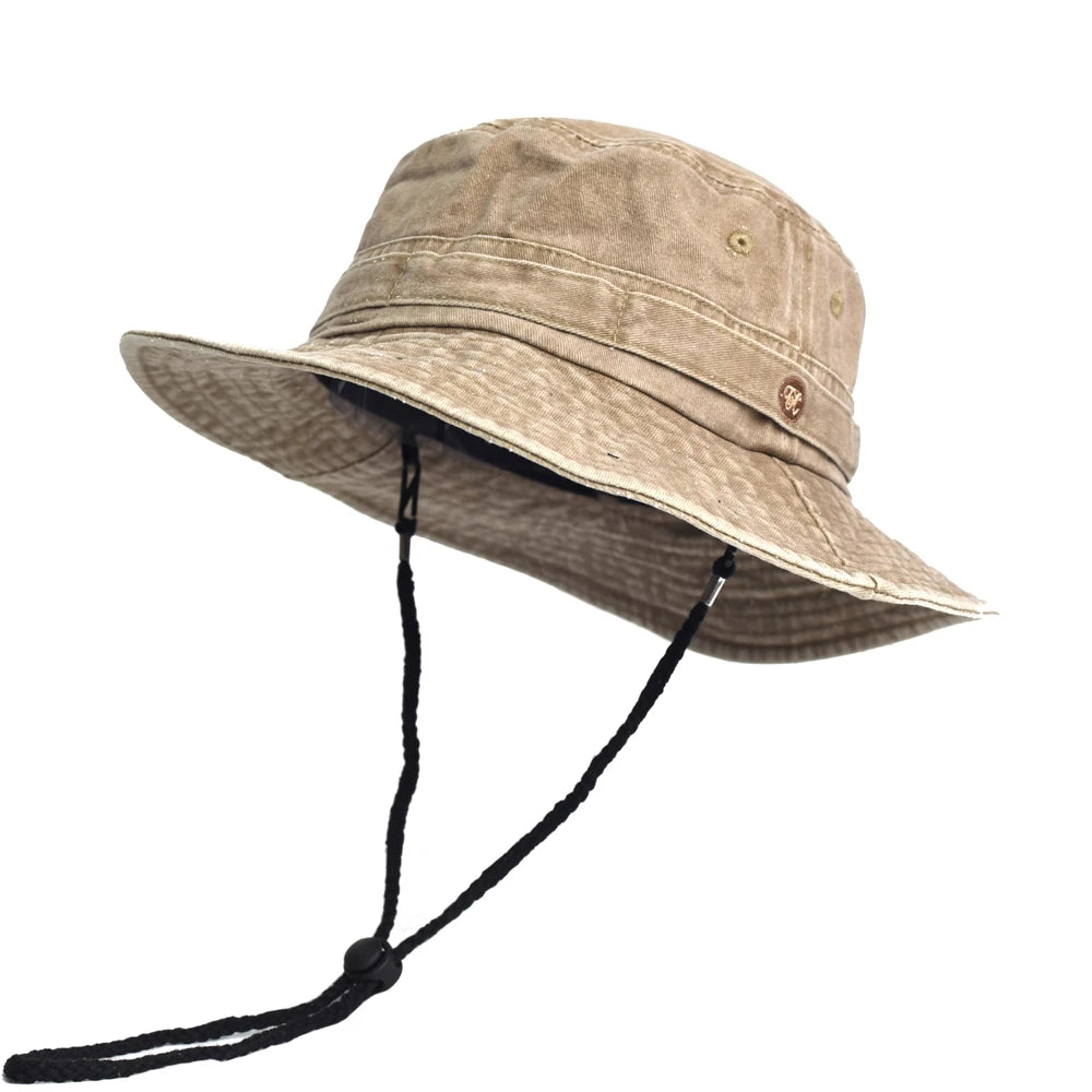 Washed Cotton Bucket Hats Spring Summer Men Women Panama Hat Fishing Hunting Cap Sun Caps Outdoor Sun Hat