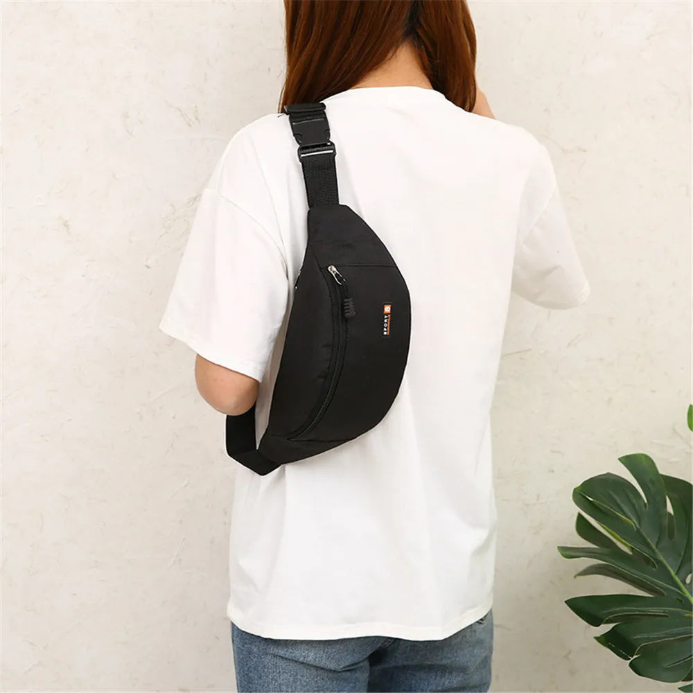 Men Brand Women Black Waist Bag Sport Run Fanny Pack Men Crossbody Bag Fashion Chest Bag Phone Purse Multifunction Belt Bag