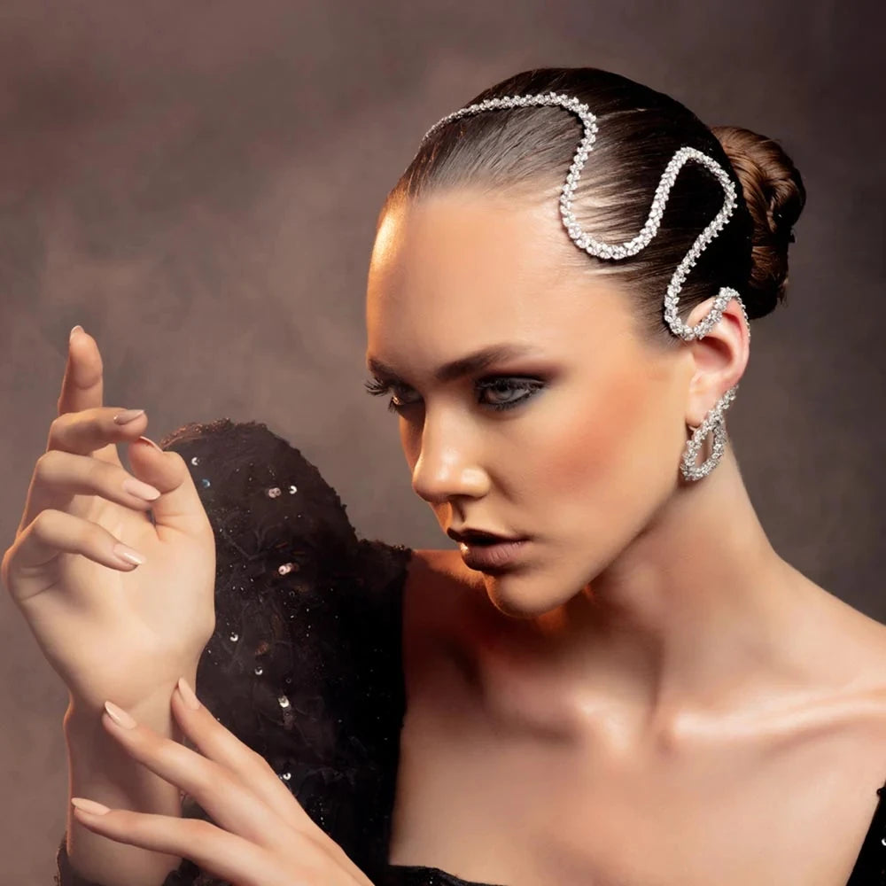 Stonefans Geometric Headpiece for Wedding Bride Rhinestone Jewelry Crystal Decoration Headwear Bridal Headband Hair Accessories