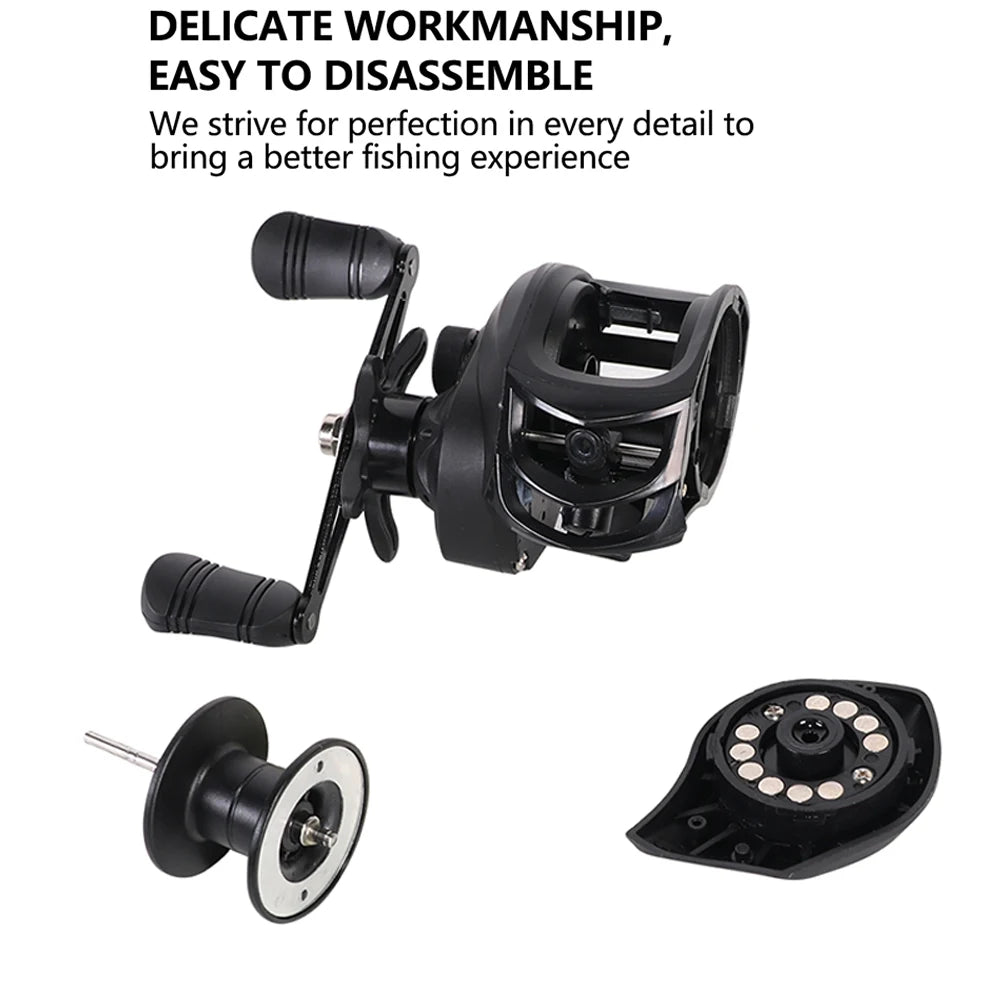 High Performance Baitcasting Reel 72 to 1 Gear Ratio 10kg Drag 18 Plus 1BB Ideal for Beginners Fishing Accessories