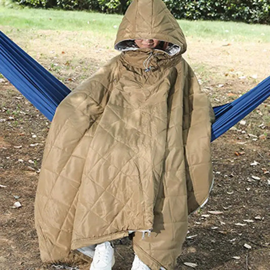 Sleeping Bag Jacket Camp Poncho Sleeping Bag Wearable Hooded Blanket Portable Water-Resistant Lazy Sleeping Bag Winter Poncho