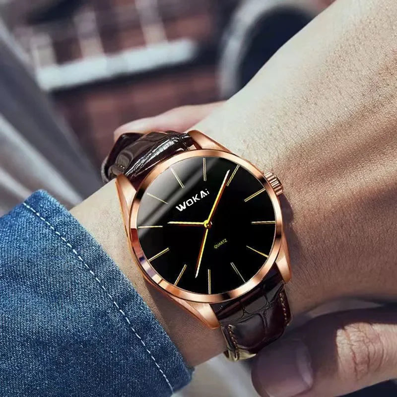 2025 Fashion Business Watch Men Watches Reloj Hombre Casual Leather Band Quartz Wristwatches Men Relogio Masculino Montre Homme