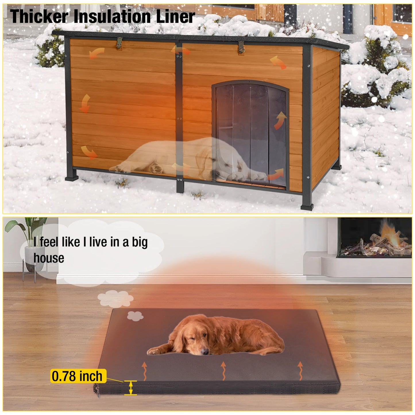 Extra Large Insulated Dog House| Soft Liner Inside