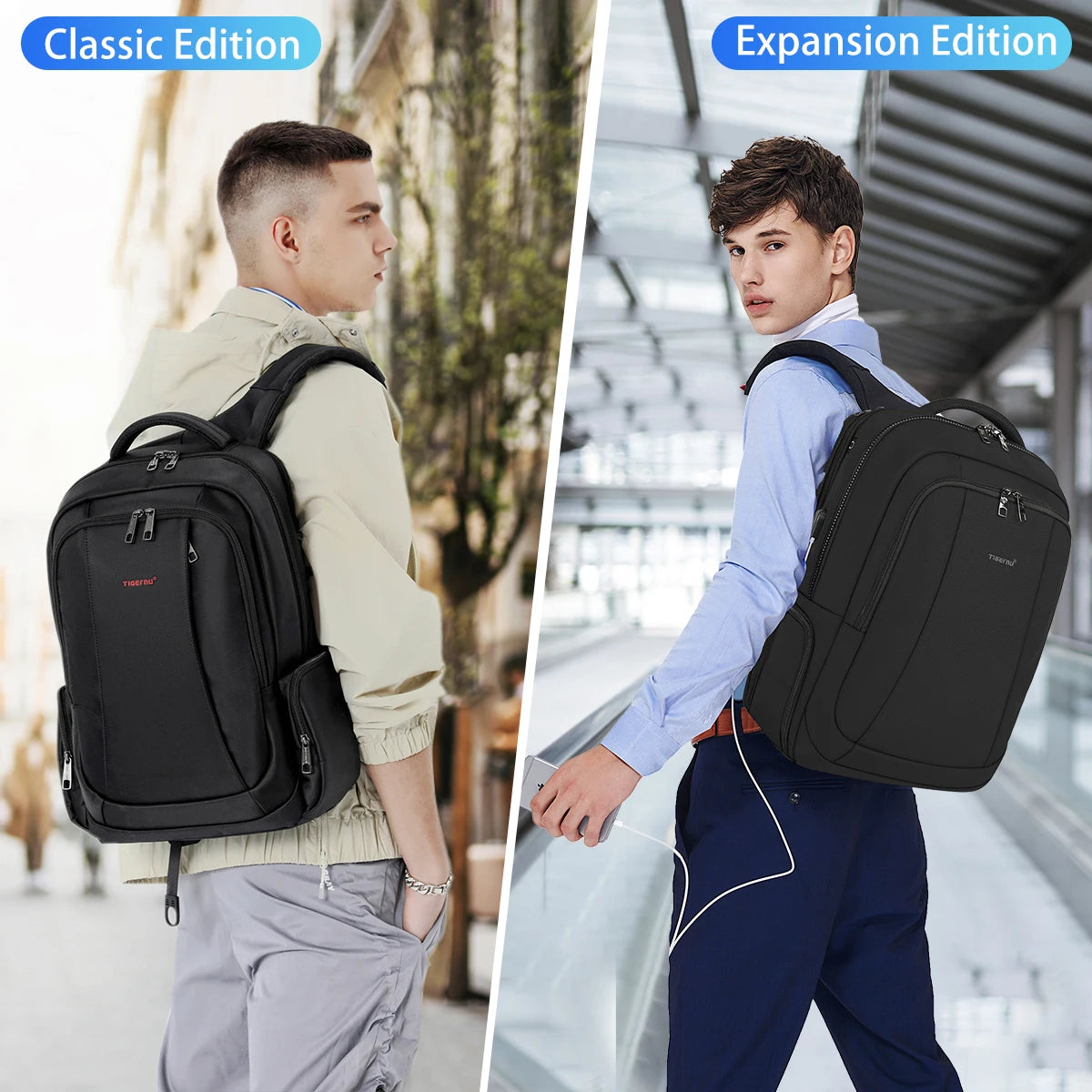 Tigernu Backpacks For Men Laptop Backpack Bags Male Travel Backpack For School USB Charging Port Schoolbag Men Mochilas Knapsack