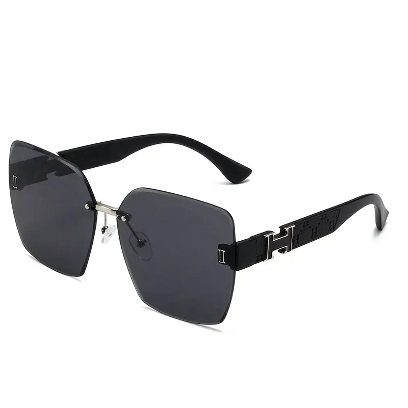 2025 New Women's Versatile Sunglasses with UV Protection, Large Frame Sunshade, Frameless Fashion Sunglasses for Women