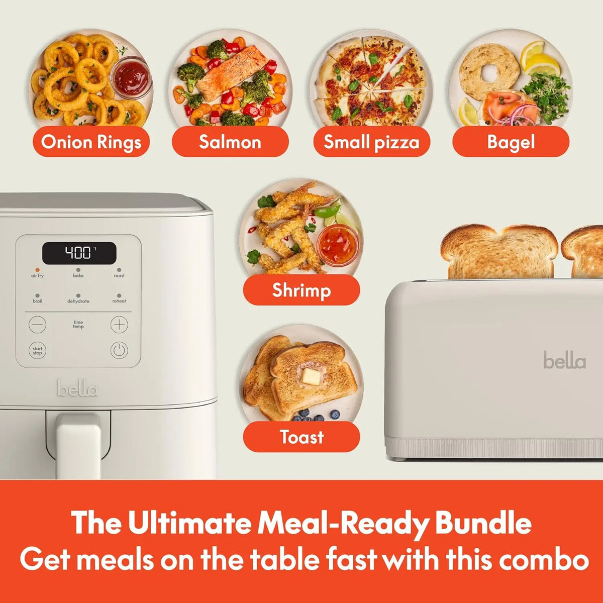 Slim 2-Slice Toaster & 4Qt Air Fryer, 6 Preset Modes, Compact Kitchen Combo