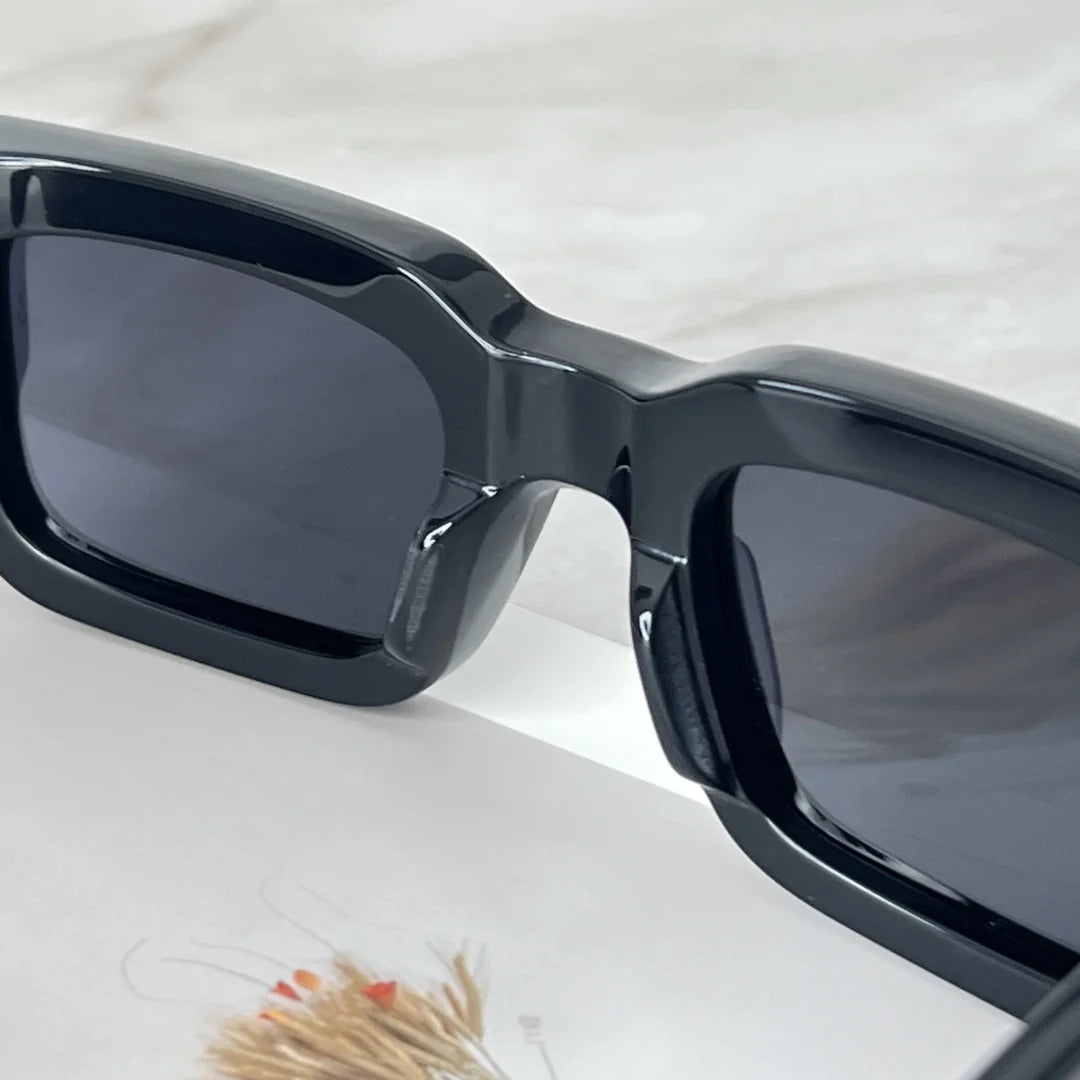 Luxury Unisex Rectangle Sunglasses Men Women Thick Acetate ASCARI New Fashion Polarized UV400 Oversized Trendy Eyewear