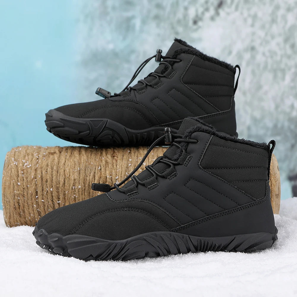 Winter Warm Camping Sneakers Women Men Rubber High Ankle Boots Waterproof Non-Slip Breathable for Trekking Climbing
