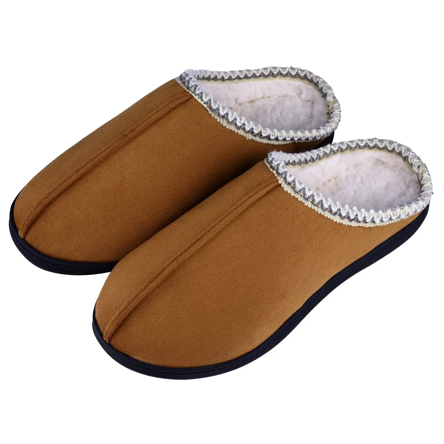 Evshine Men Soft Mules Slippers Non-Slips Cotton Shoes Large Size Flat Slides Men And Women Winter Warm Shoes For Indoor Outdoor