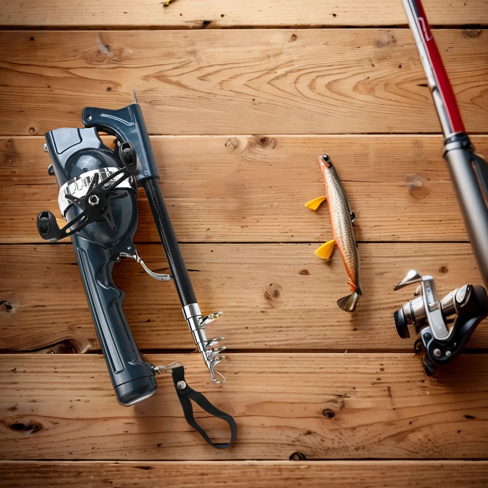 Portable Folding Fishing Pole Telescopic Spinning Rod with Reel Line Carbon Fiber for Outdoor Fishing Gifts for Men