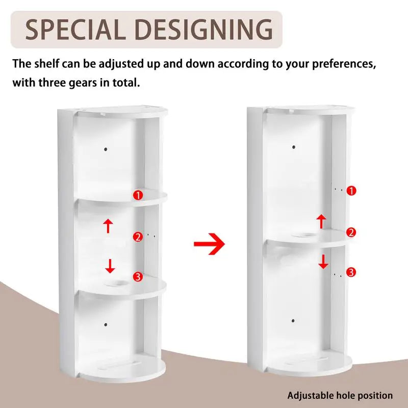 12 Inch Wall-Mounted Bathroom Storage Rack, Floating Design, Easy Assembly