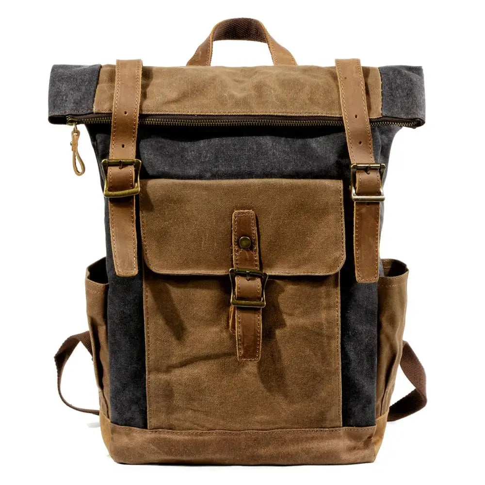 Luxury Vintage Canvas Backpacks for Men Oil Wax Canvas Leather Travel Backpack Large Waterproof Daypacks Retro Bagpack