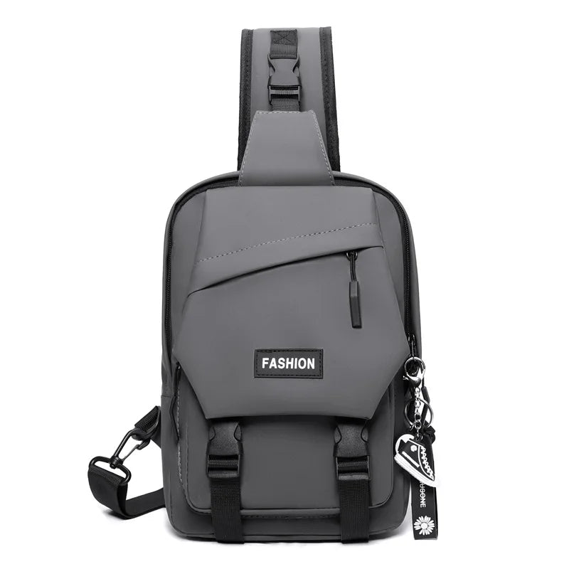 Large capacity men's breast bag, simple and versatile convenient messenger bag, men's high-end multi-functional shoulder bag