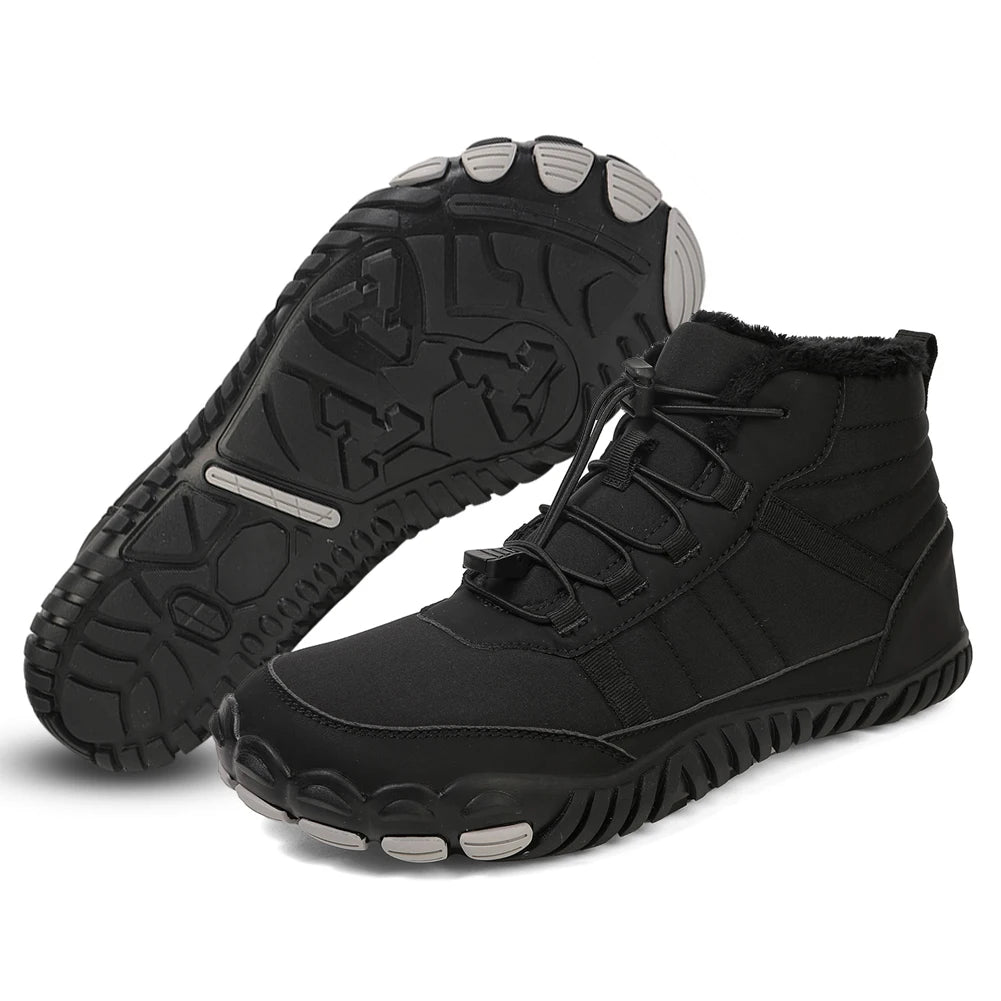 Barefoot Snow Boots Outdoor Trekking Shoes Fur Lined Casual Winter Booties Lightweight Thermal Snow Sneakers for Hiking Climbing