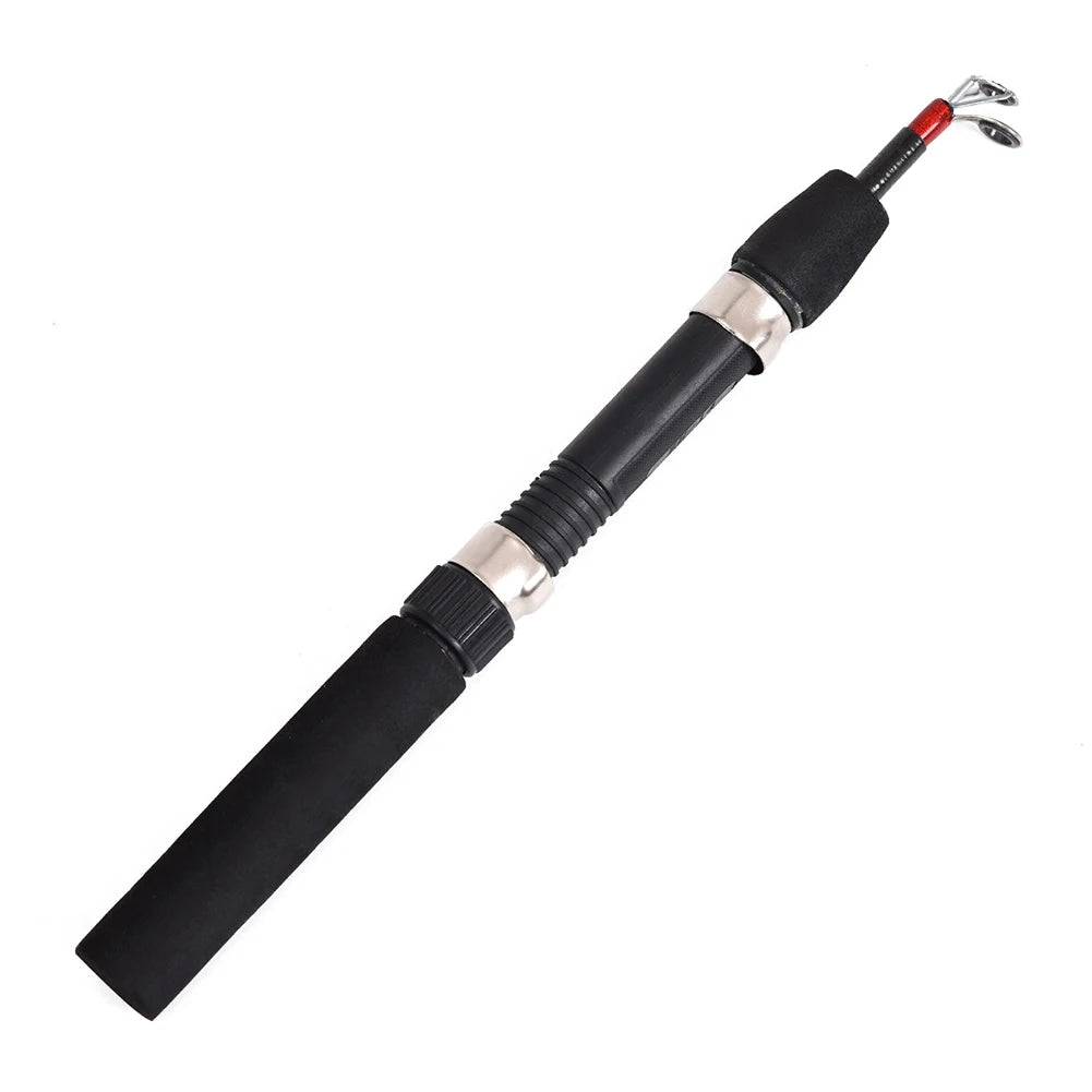 Ice Winter Fishing Rod With Reel Outdoor Folded Mini Feeder Telescopic Spinning Ice Fishing Rod Pole Fishing Reel Wheel Set