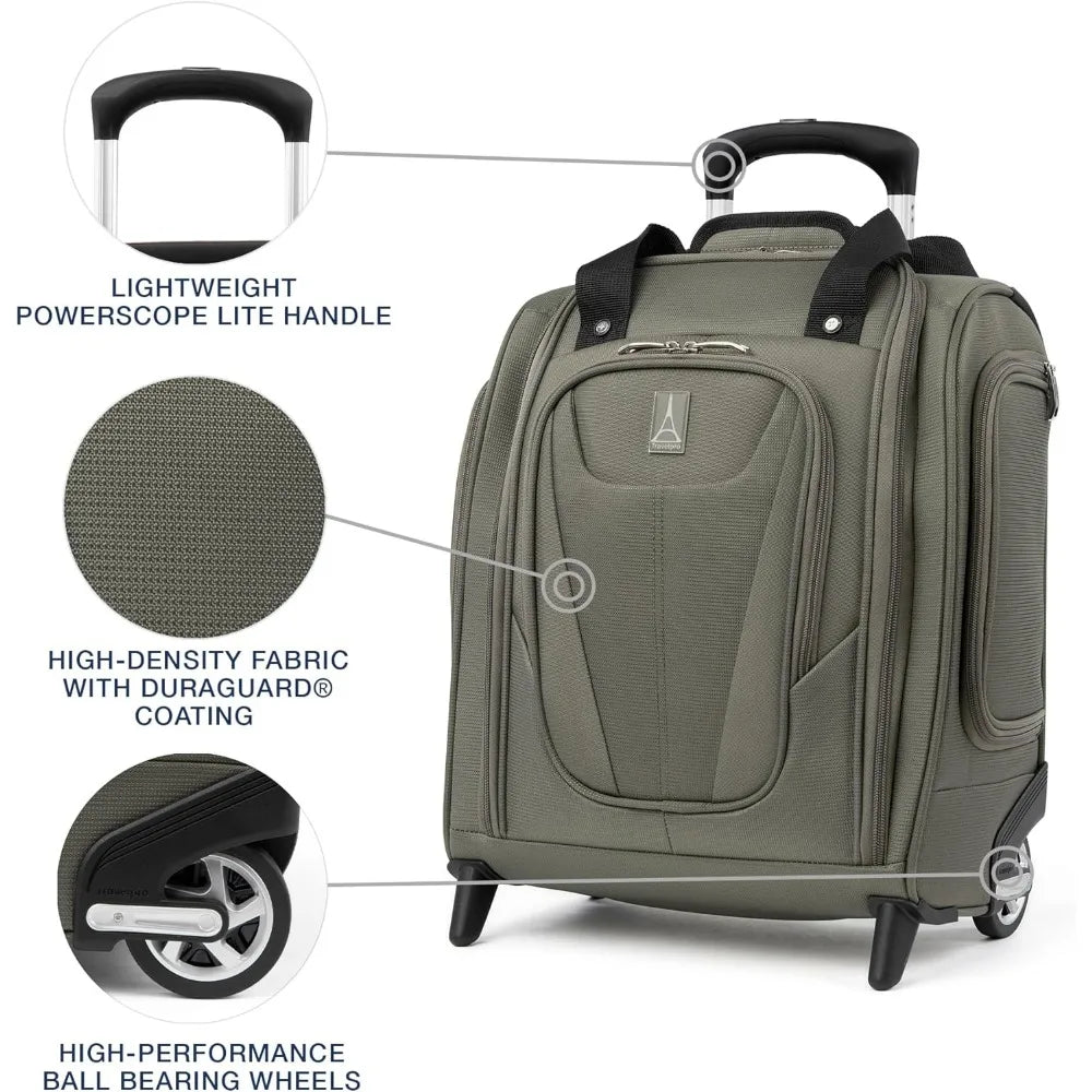 Lightweight Compact Rolling Underseat Carry-On Upright 2-Wheel Bag for Men and Women, Slate Grey, Softside Luggage