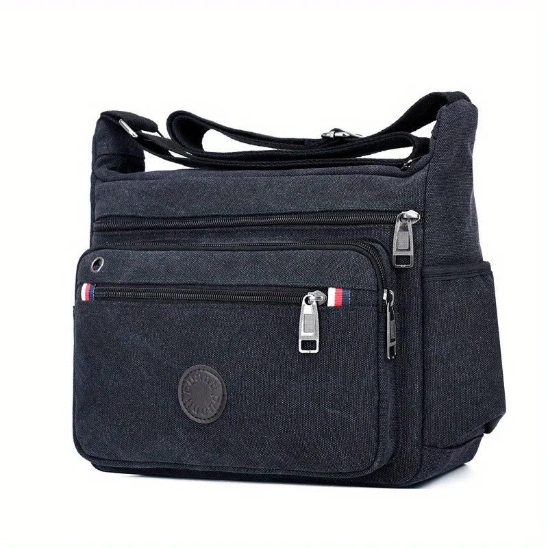 Canvas Crossbody Bag Men's One Shoulder Retro Tool Bag Travel Simple Messenger Bag