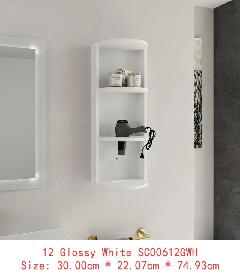 12 Inch Wall-Mounted Bathroom Storage Rack, Floating Design, Easy Assembly
