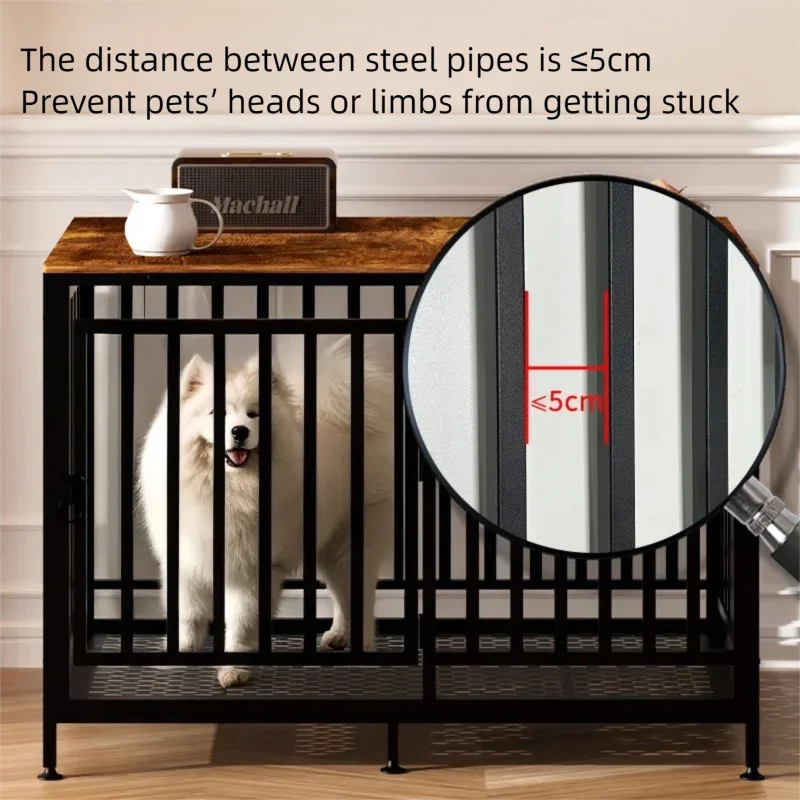 Tc-Gm05 Indoor Pet House for Home Use, Dog Cage, Cat Nest, Large and Medium-Sized Dog Enclosure, Cat Nest, Cat Cage Villa, Steel and Wood Structure, Space-Saving, Breathable, North American Style, Co-Living for Humans and Pet