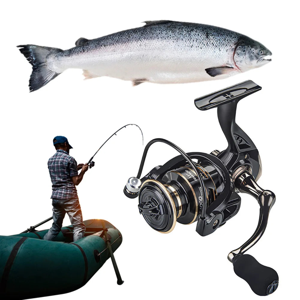 All Metal Spinning Reel 10KG Max Drag Fishing Reel 5.2/1 Gear Ratio All Purpose Fishing Spinning Reel for Freshwater Saltwater