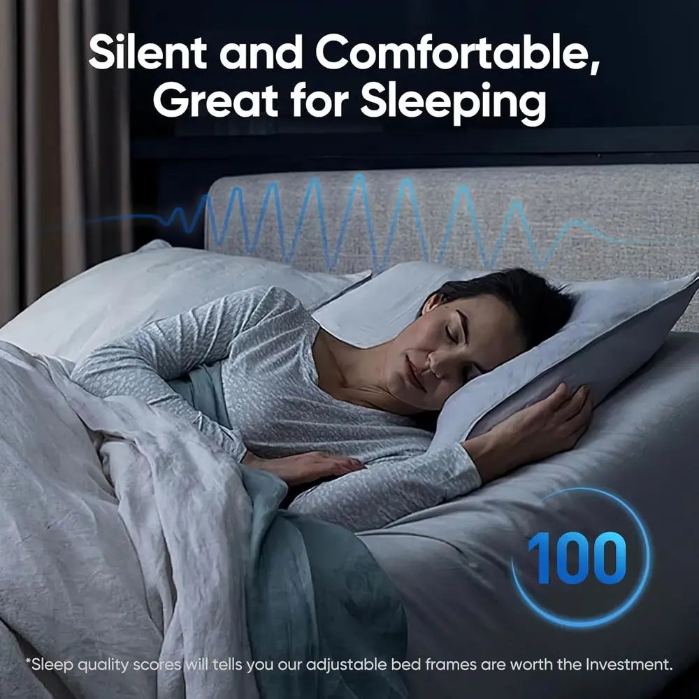 Split King Electric Adjustable Bed Frame with Wireless Remote, 3 Retainer Bars, Anti-Snore, Zero Gravity Features