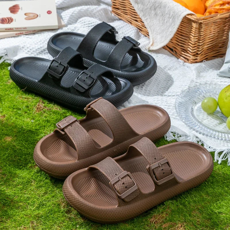 Men's Lightweight Open-Toe Slide Sandals Non-Slip Bathroom Flip Flops with Comfortable Arch Support,Trendy Casual Summer Shoes