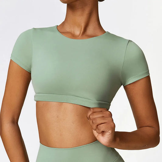 Yoga Top Women Sport T Shirts Push Up Fitness Clothes Short Sleeve Yoga Shirt Gym Top Running Active Wear Sport Top Femme Tights