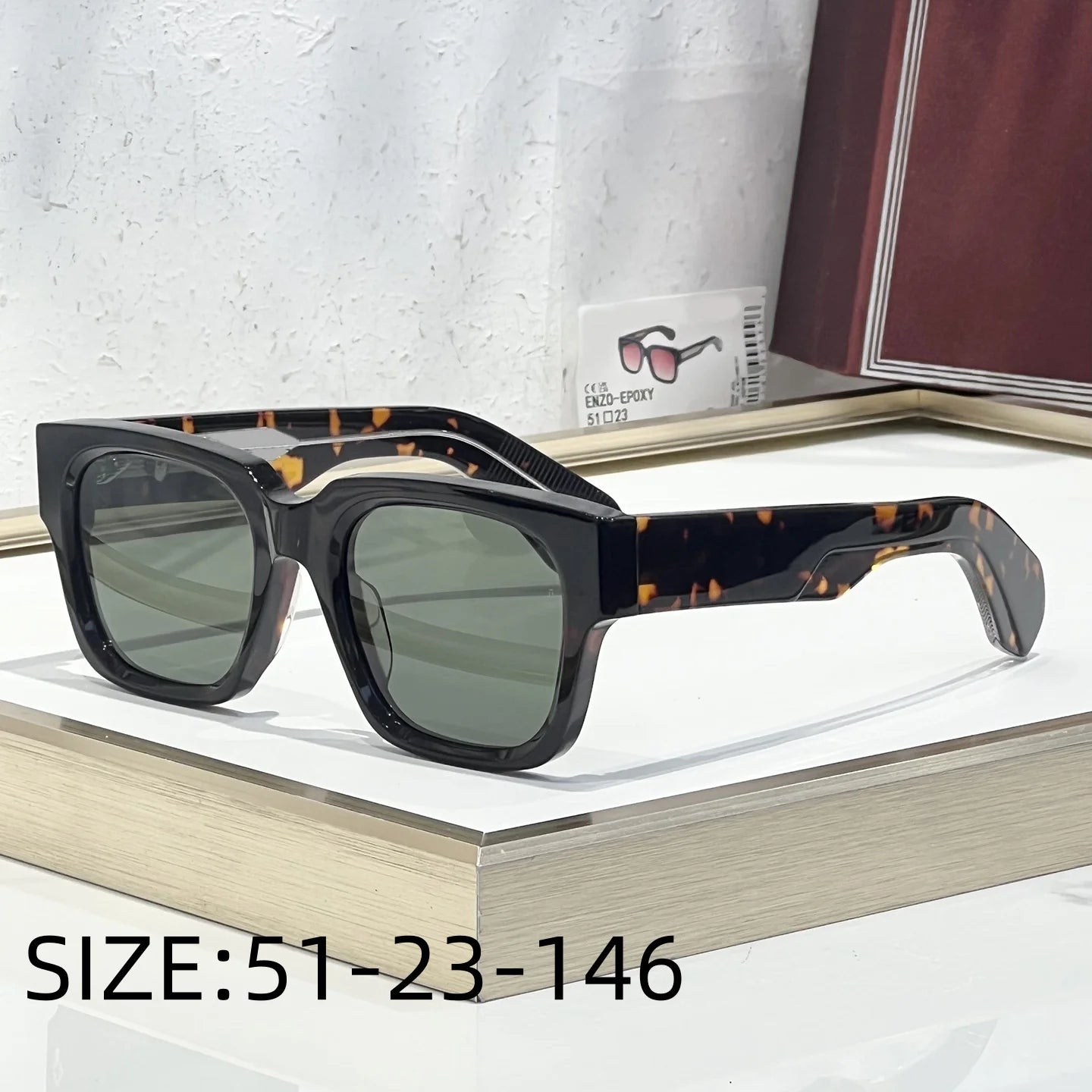 JMM ENZO EPOXY Luxury Handmade Sunglasses UV400 Classic Fashion High-Quality Outdoor Holiday Sun Glasses  Man And Woman