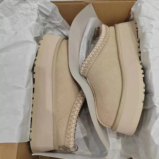 2025 New Women's Fur Slippers Dress Thick-soled Shoes Short Plush Comfortable Women's Cotton Shoes Designer Winter Snow Boots