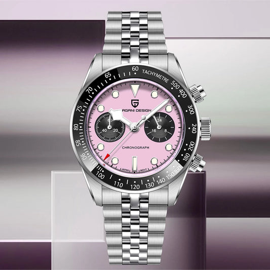PAGANI DESIGN Men Watches New Pink BB Panda Dial Chronograph Fashion Luxury Quartz Watch For Men VK64 Movt Waterproof Watch 2026