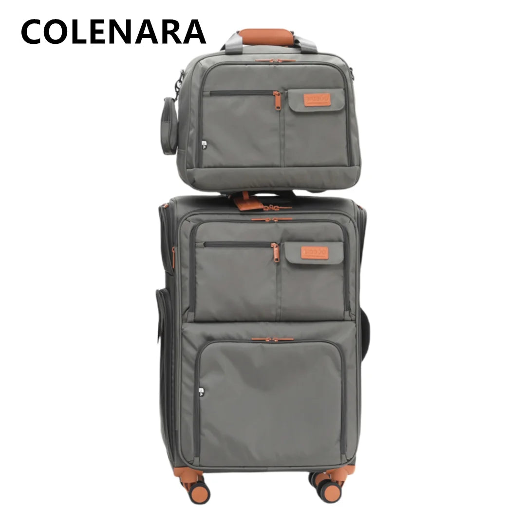 COLENARA Luggage Travel Set Large Capacity Trolley Case 20"24"28 Inch Oxford Cloth Boarding Box Universal Wheel Rolling Suitcase