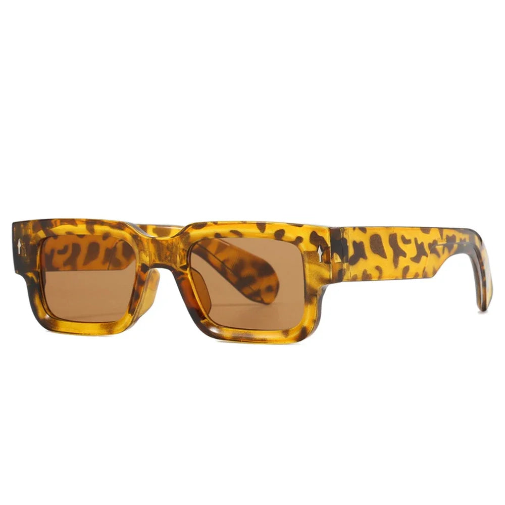 Retro Men Square Sunglasses For Women Vintage Luxury Rivet Designer Sun Glasses Fashion Arrow Shades UV400 Eyeglasses