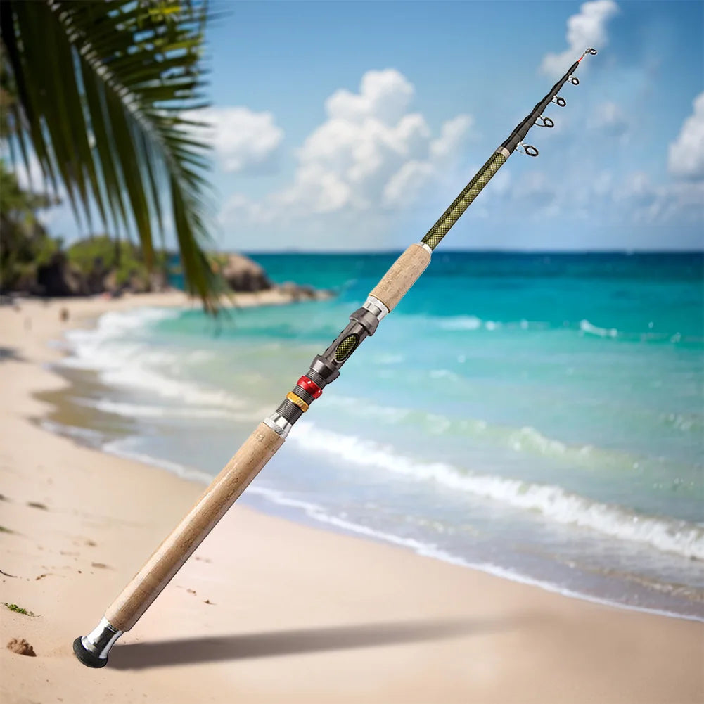 Carbon Fiber Telescopic Fishing Rod M Power Portable Travel Rod Baitcasting Rod for Bass Pike Carp Fishing