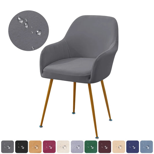 Water Repellent High Arm Chair Cover Elastic Dining Chairs Slipcovers Removable Solid Color Armchair Covers  for Hotel wedding