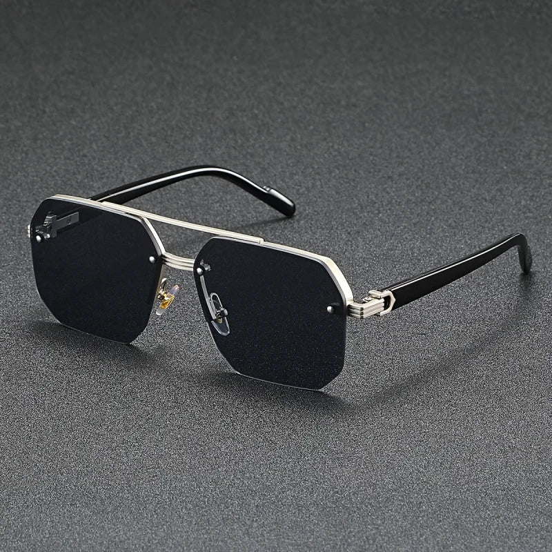 Men's Vintage-Style Fashion Fashion Sunglasses - Zinc Alloy Frame, PC Lenses, Ideal For Hiking, Casual Wear & Outdoor Adventures