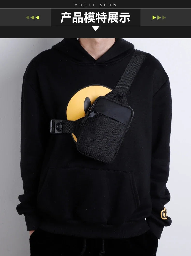 New chest bag for men and women's leisure, fitness, sports, crossbody bag, chest bag, casual men's bag, large capacity bag trend