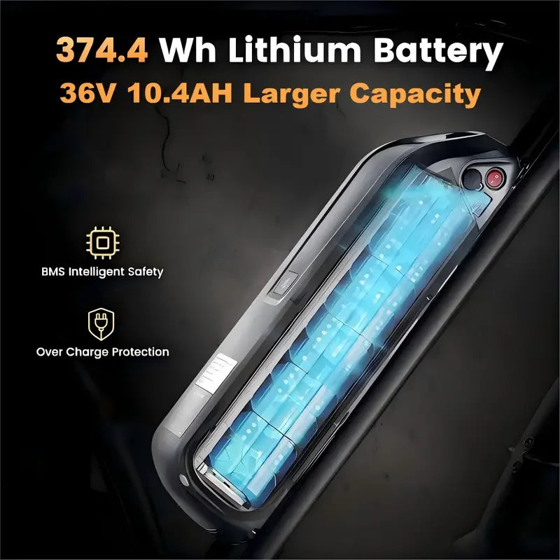 26" Electric Motorcycles Mountain E Bike for Adults, 750W Peak Motor Ebike 23Mph 33Miles 10.4AH 15.6AH Adults Electric Bicycle