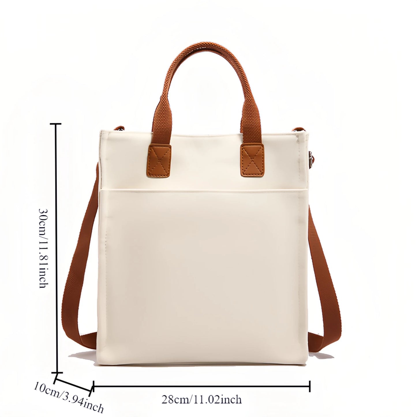 Women's Canvas Tote Bag - Large-capacity, lightweight, reusable eco-friendly shopping bag with adjustable crossbody straps-tan
