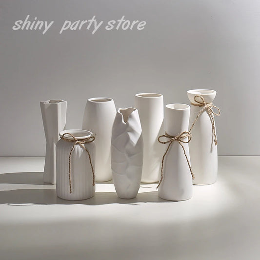 Modern Nordic Ceramic Vases, Living Room, Household Tabletop Decorations, Plain Burning Process, High Grade Vase