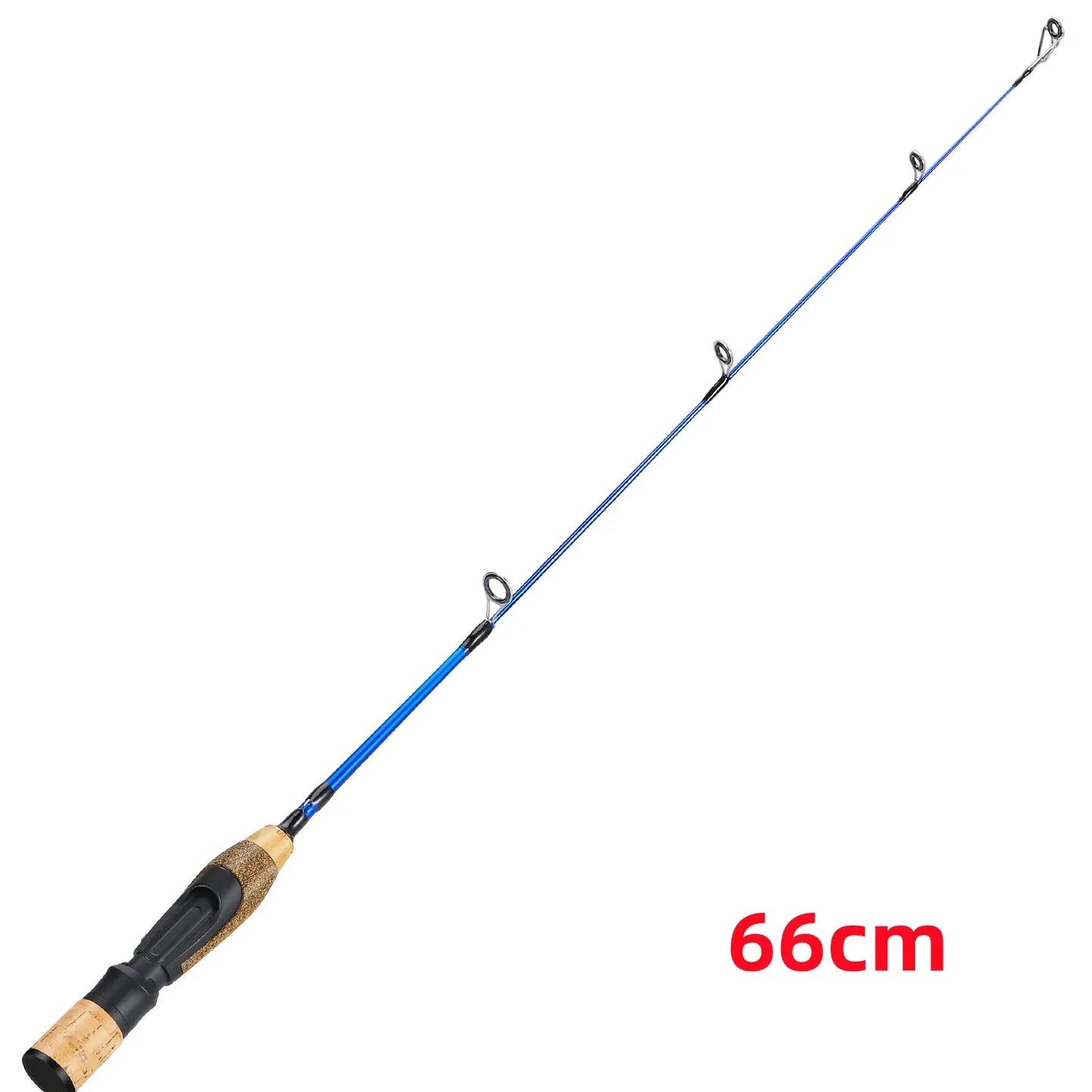 Sougayilang 63cm 71cm Winter Ice Fishing Rods 2 Sections Ultralight Portable Winter Fishing Rod Wooden Handle Spinning Rods