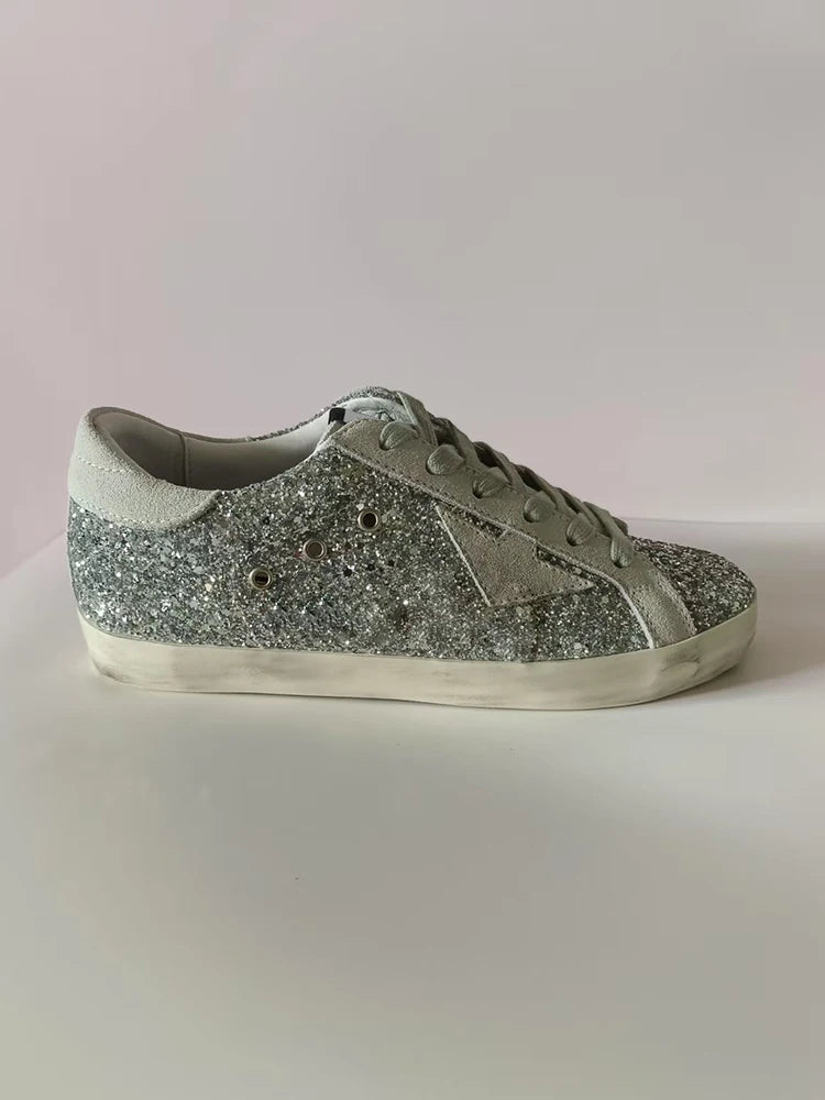 Spring Summer Fashion Outdoors Simplicity Casual Flat Bottom Low-top Shoes Women's Breathable Round Toe Patchwork Lace-Up Shoes