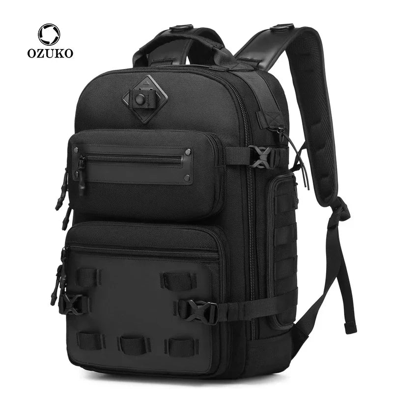 Ozuko Men's Outdoor Sports Multi Function Large Capacity Shoulder Bag Waterproof Tactical Backpack Laptop Backpack