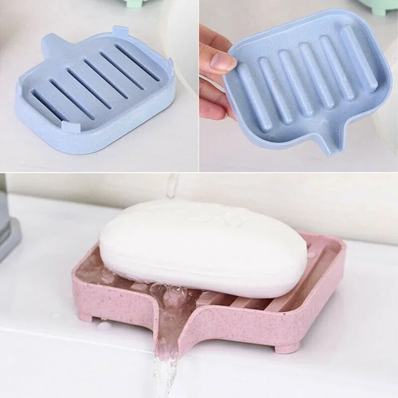 Silicone Soap Dish for Bathroom Self Draining Soap Bar Holder Kitchen Sink Soap Dish Sponge Drain Portable Soaps Dishes Rack
