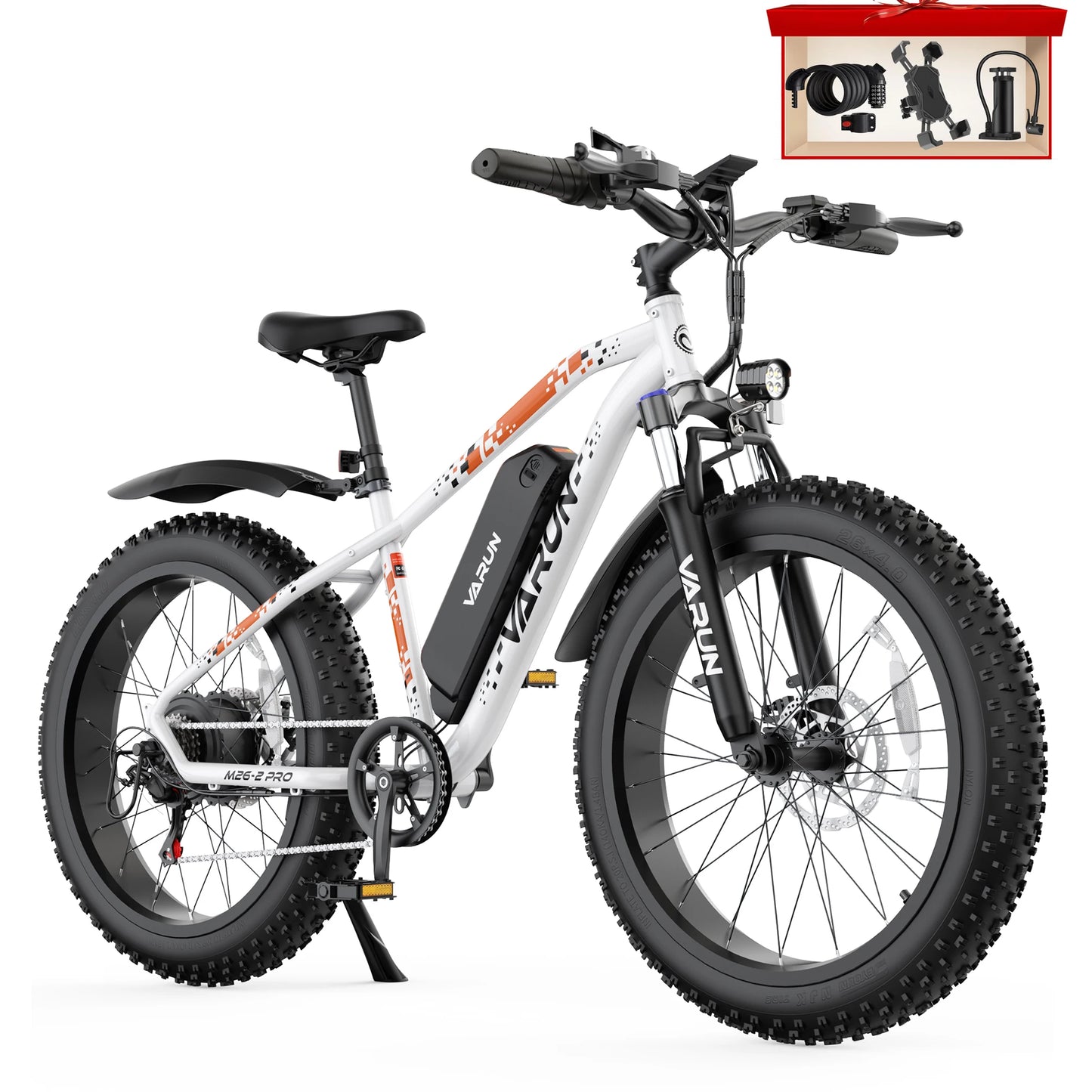 【1 Year Warranty】Varun M26-2 PRO Adult Electric Bike, 750W Peak Power, 48V 13Ah Battery, 26"x4 Fat Tire, 25MPH, E-bike UL 2849