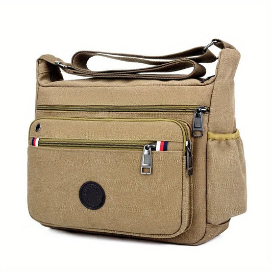 Canvas Crossbody Bag Men's One Shoulder Retro Tool Bag Travel Simple Messenger Bag