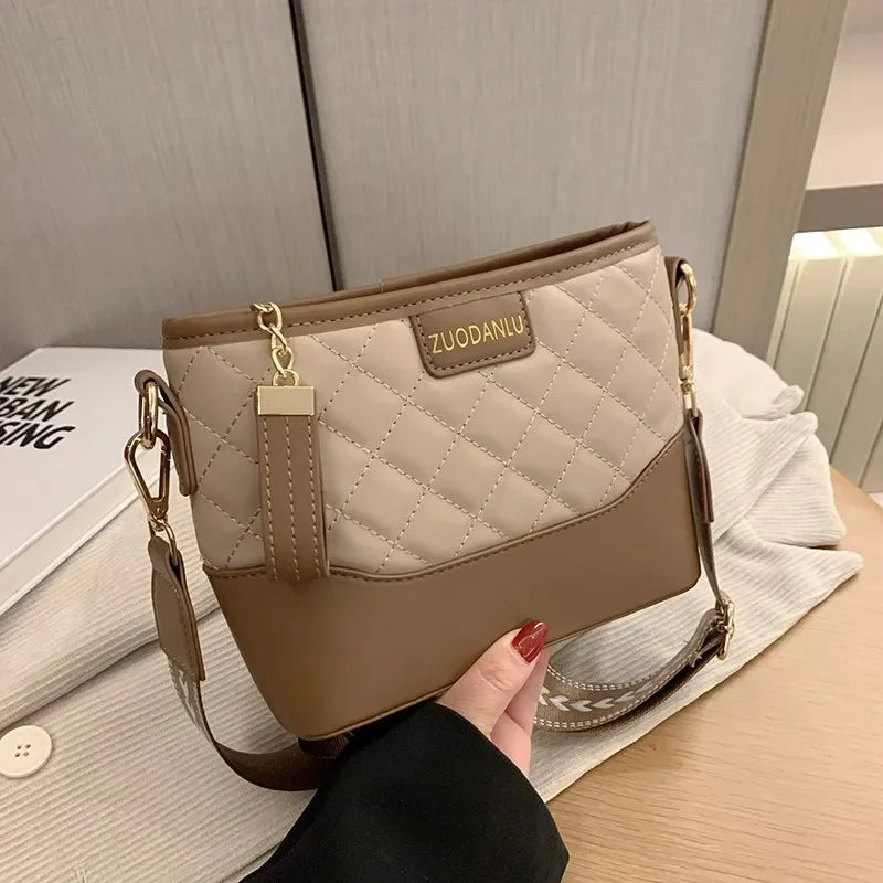 Women's Bag 2025 Light Luxury New Simple Trendy Fashion Large Capacity Shoulder Messenger Bag Casual Commuter Bucket Bag