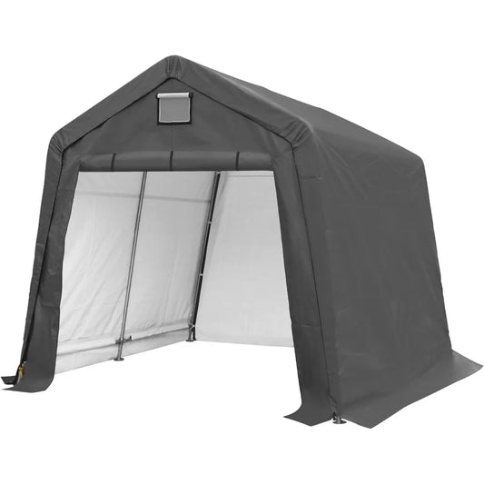 10' x 10' Outdoor Storage Shelter - Heavy Duty Storage Tent with Roll-up Ventilated Windows, Portable Garage Zipper Storage shed