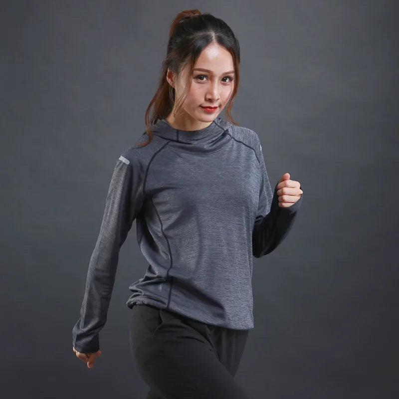 Women Fitness Gym t Shirt Quick Dry Sport Running t-Shirts Long Sleeve Bodybuilding Top Elastic Training Yoga Shirt Gym Clothing