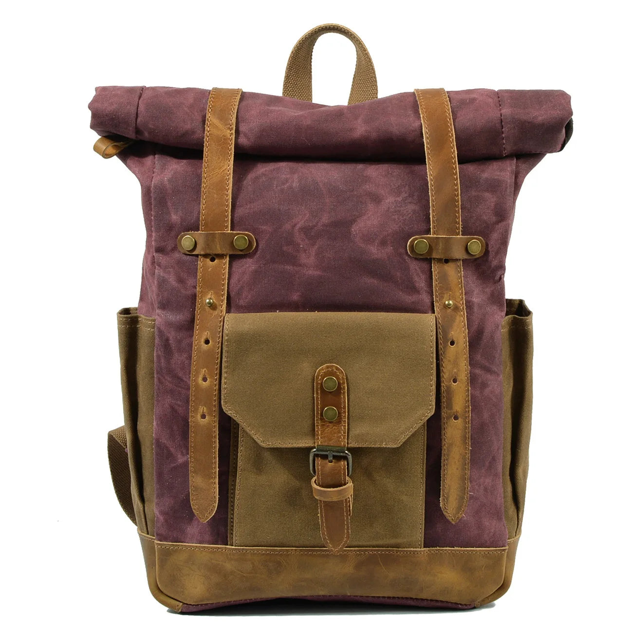 Luxury Vintage Canvas Backpacks for Men Oil Wax Canvas Leather Travel Backpack Large Waterproof Daypacks Retro Bagpack