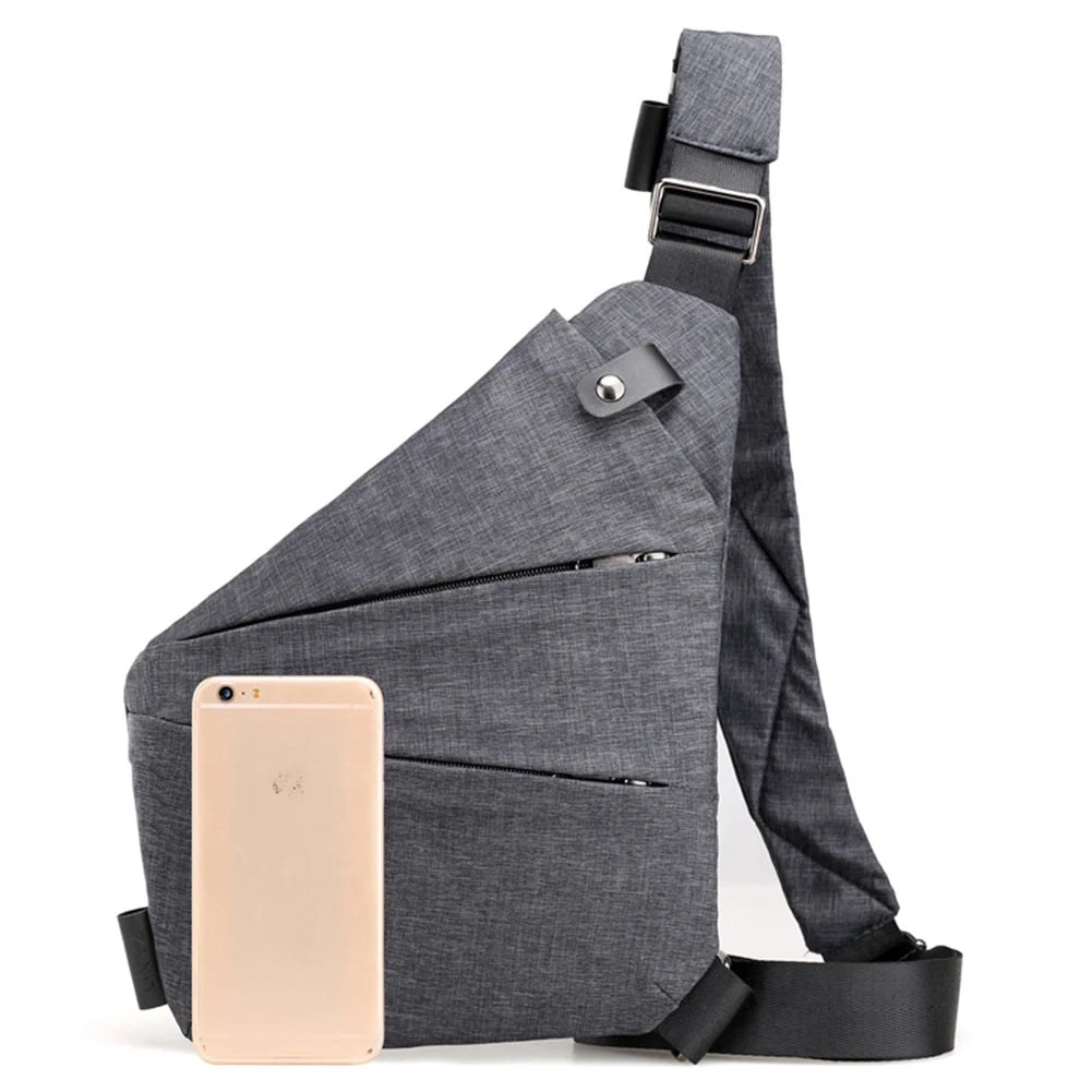 Mens Fashion Chest Bag Travel Crossbody Bag Large Capacity Simple Sling Bag Anti Theft Bag Adjustable Strap Waist Pack